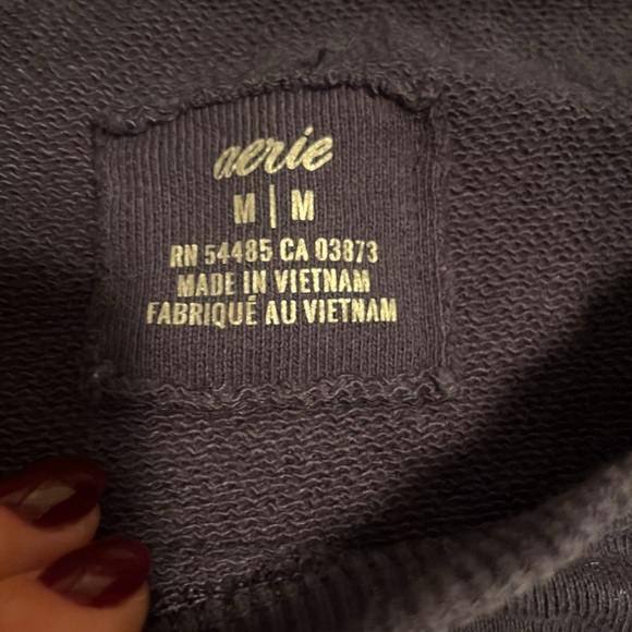 AERIE Bon Voyage navy sweatshirt size M - Picture 2 of 4